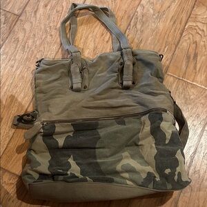 Ecote Green and Tan Camouflage Messenger Bag